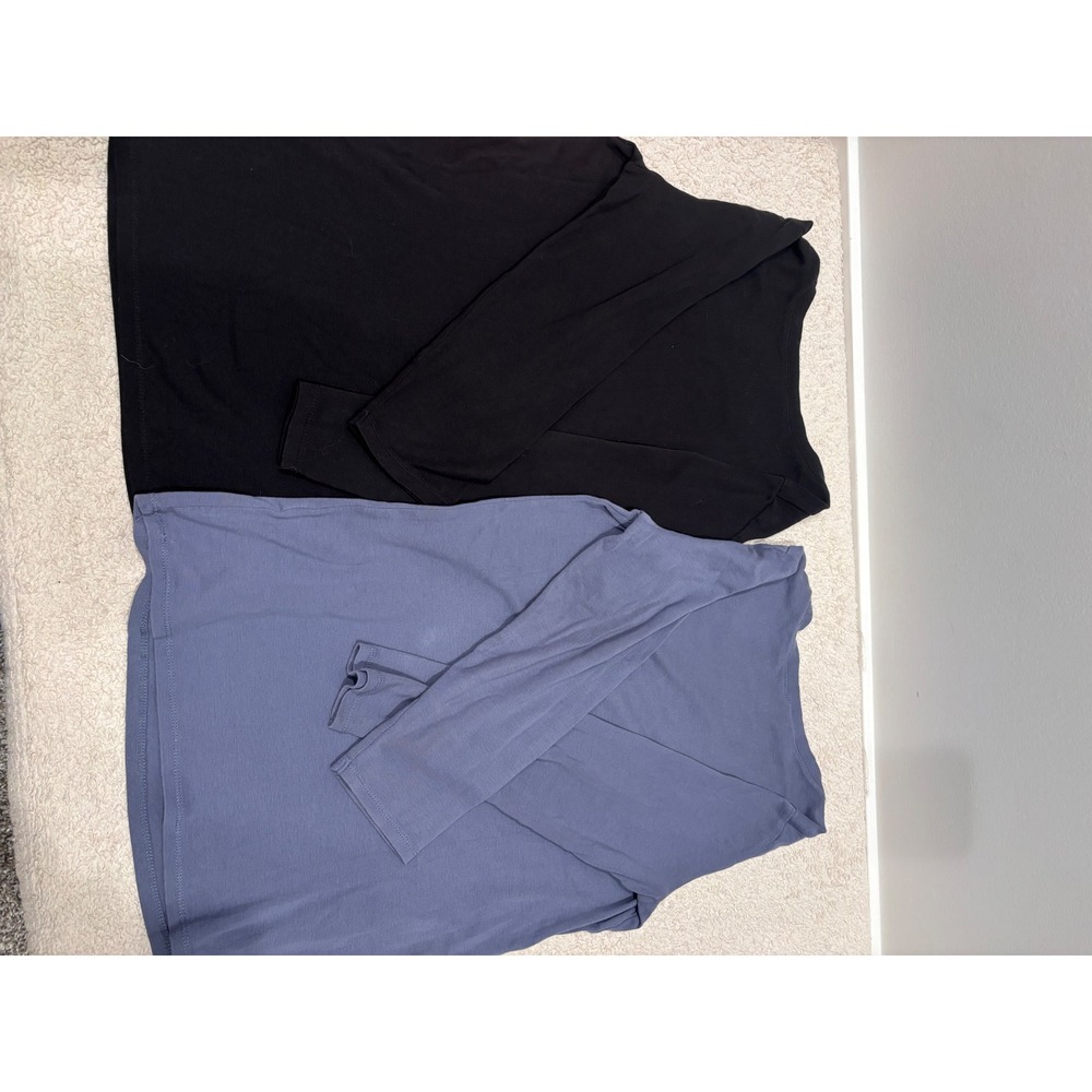 J. Jill Pima Cotton Ballet-Sleeve Tee Lot 2 Black Blue Small RN 97641 - Picture 6 of 6